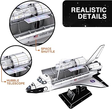 NASA - Space Shuttle Discovery 3d Puzzle | 3d Puzzle For Kids And Adults 126 Pieces | 3d Puzzles | Model Kits For Adults To Build And Kids | 3-d Puzzles