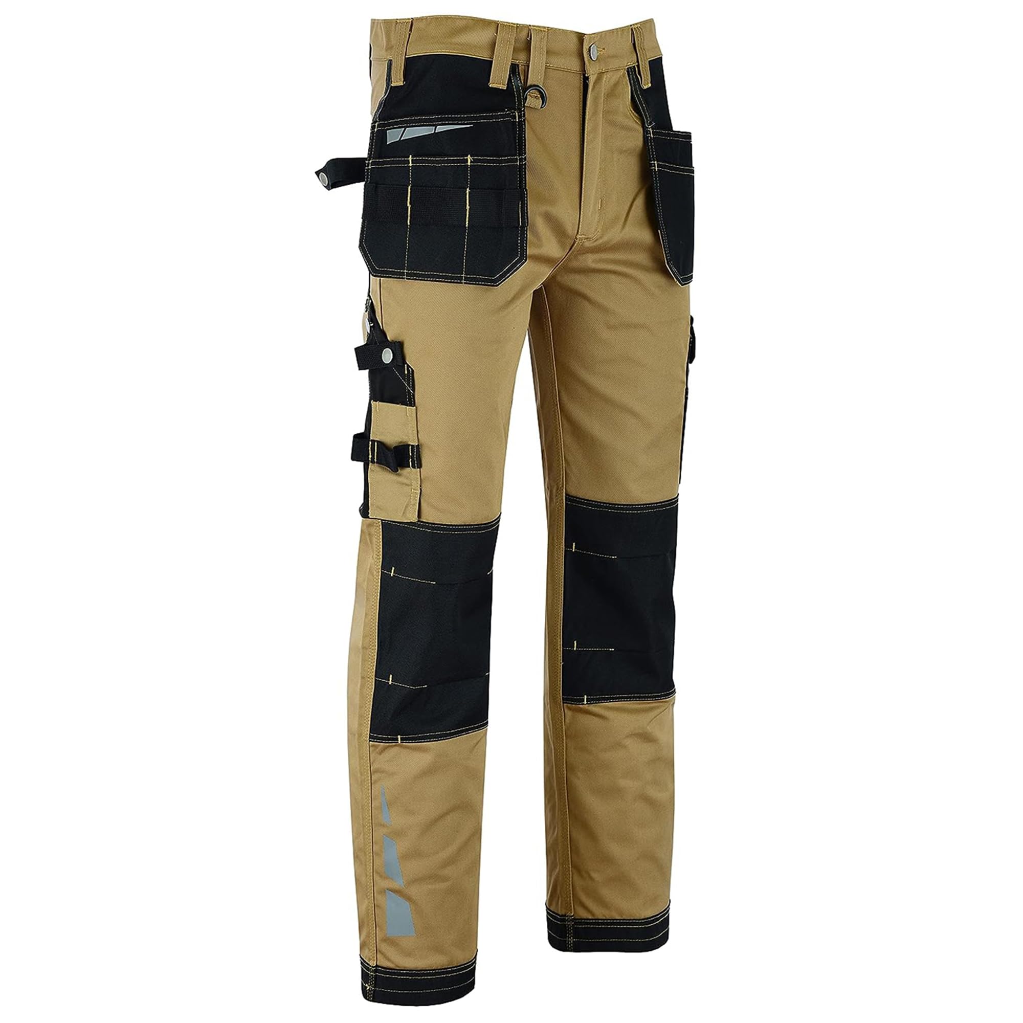 MS9 Mens Work Cargo Combat Holster Pockets Tactical Working Work Trouser Trousers Pants Jeans Khaki