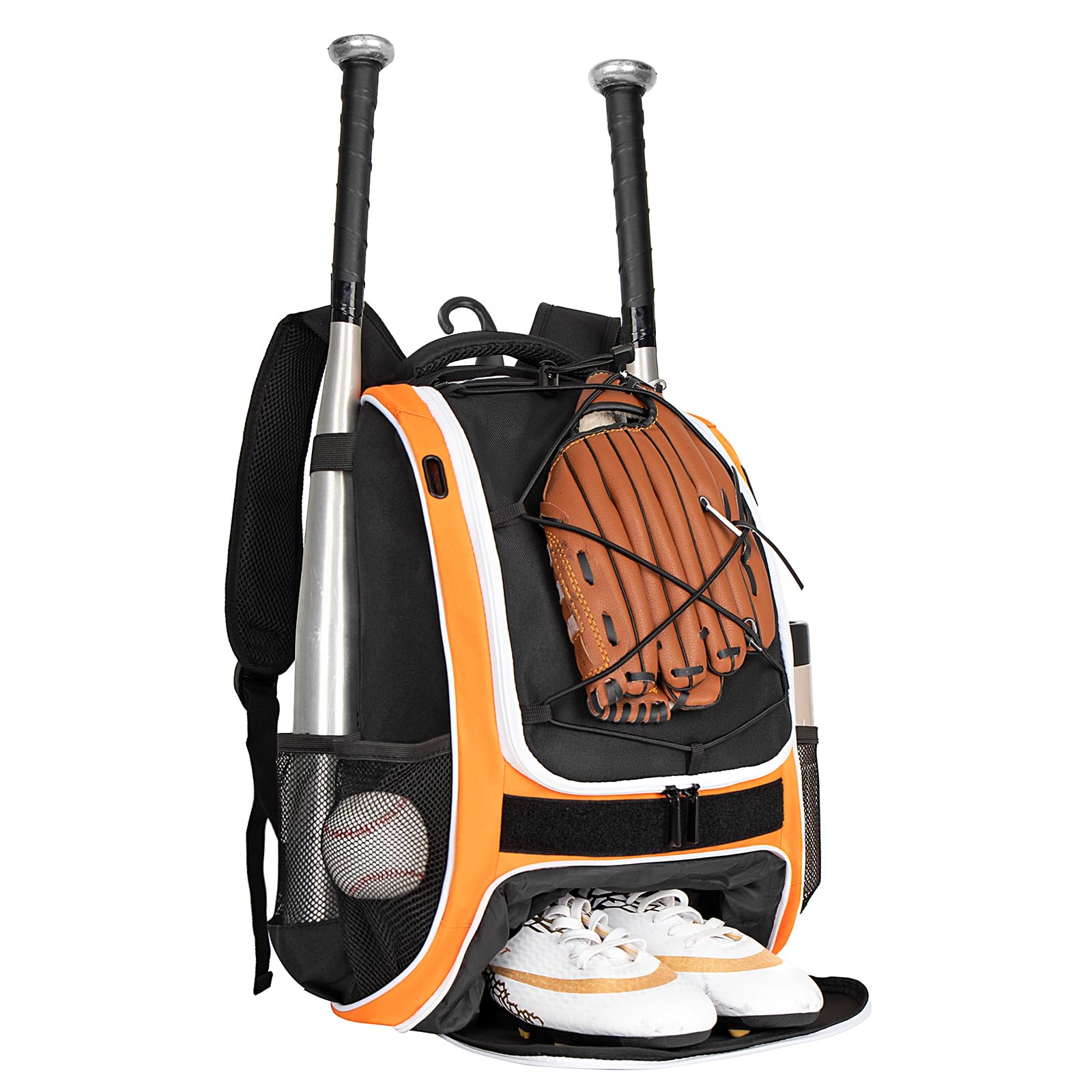 WOLT Youth Baseball Bag - Bat Backpack for Baseball, T-Ball & Softball Equipment & Gear, Bat & Glove Holder, Large Main Compartment for Helmet &