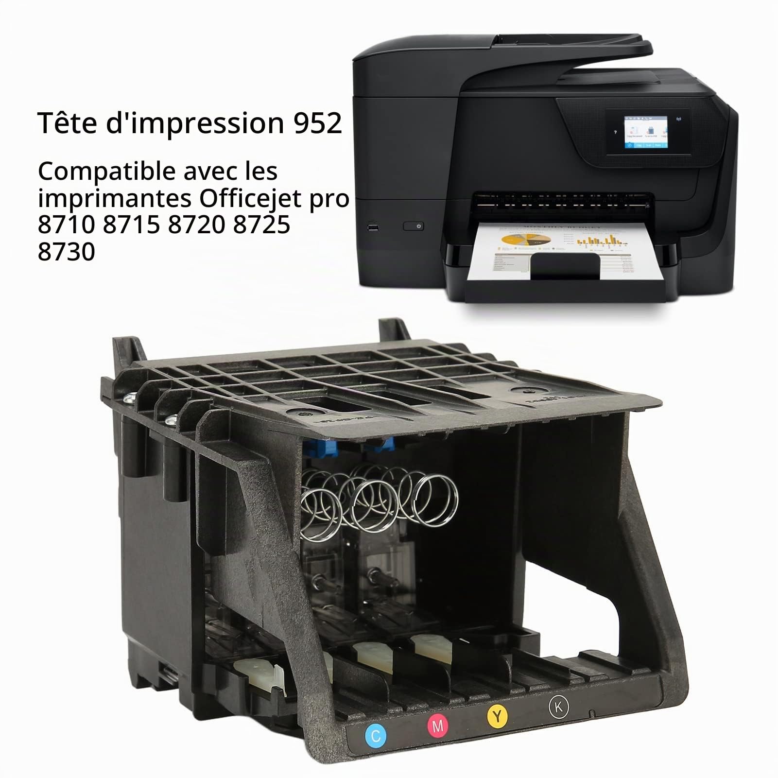 Tbest Tête d'impression Officejet Pro 8710, Remplacement de la Tête d'impression Officejet Pro 8710, Imprimantes et Accessoires Tête d'impression 952 pour Officejet Pro 8710
