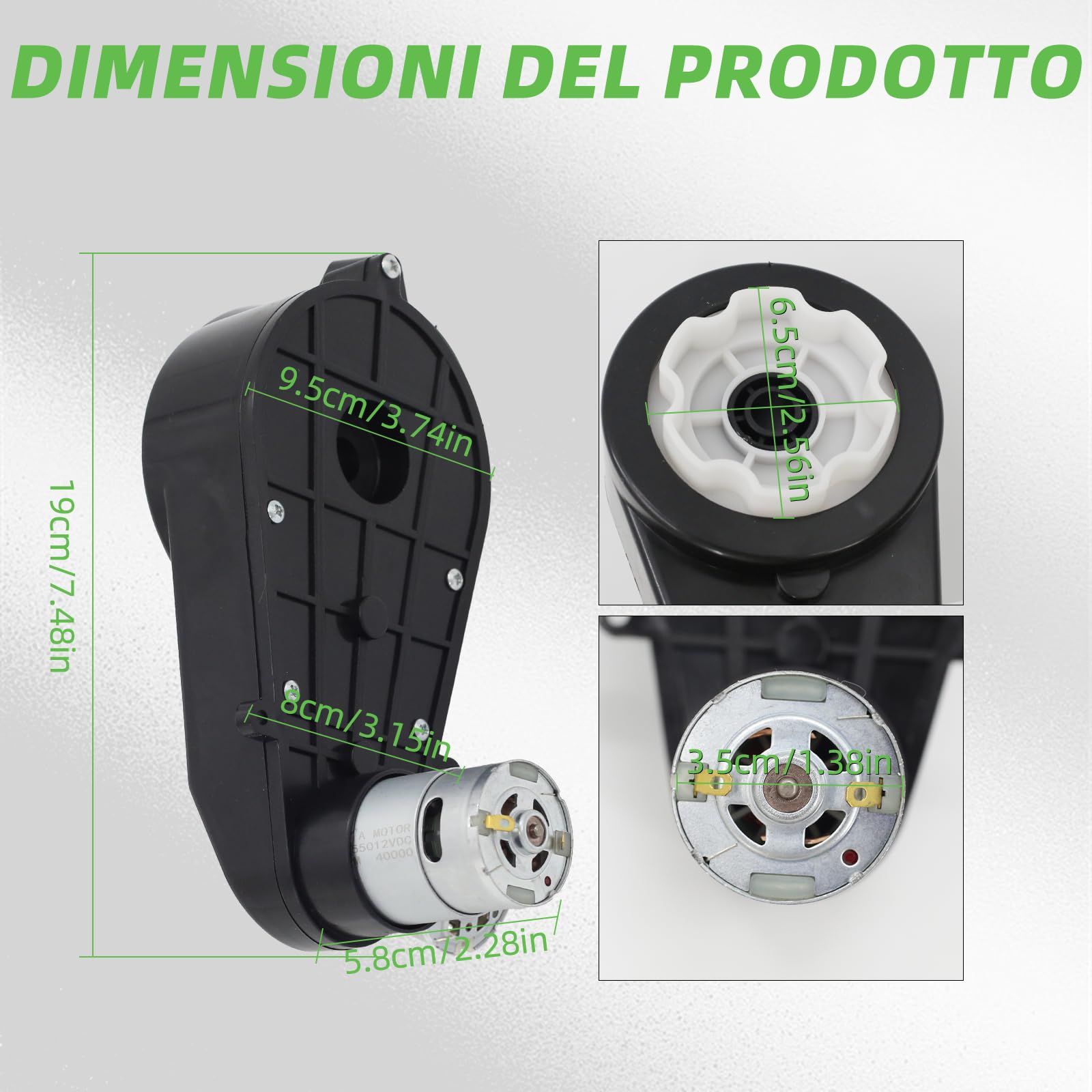 Motore elettrico ad alta velocità RS550 12V 160W 40000RPM 18A adatto per auto elettriche per bambini, pezzi di ricambio, confezione da 2