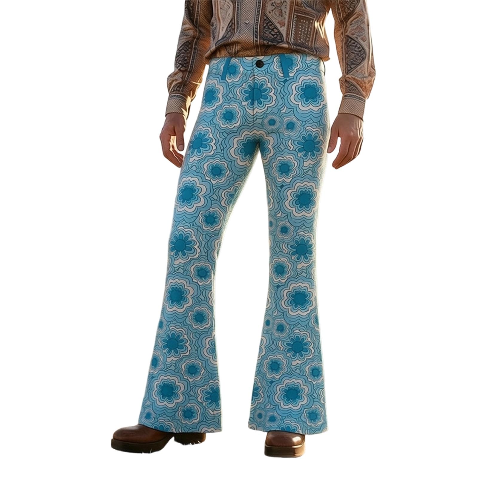 Pantalon taille haute confortable pour homme, coupe ample fluide