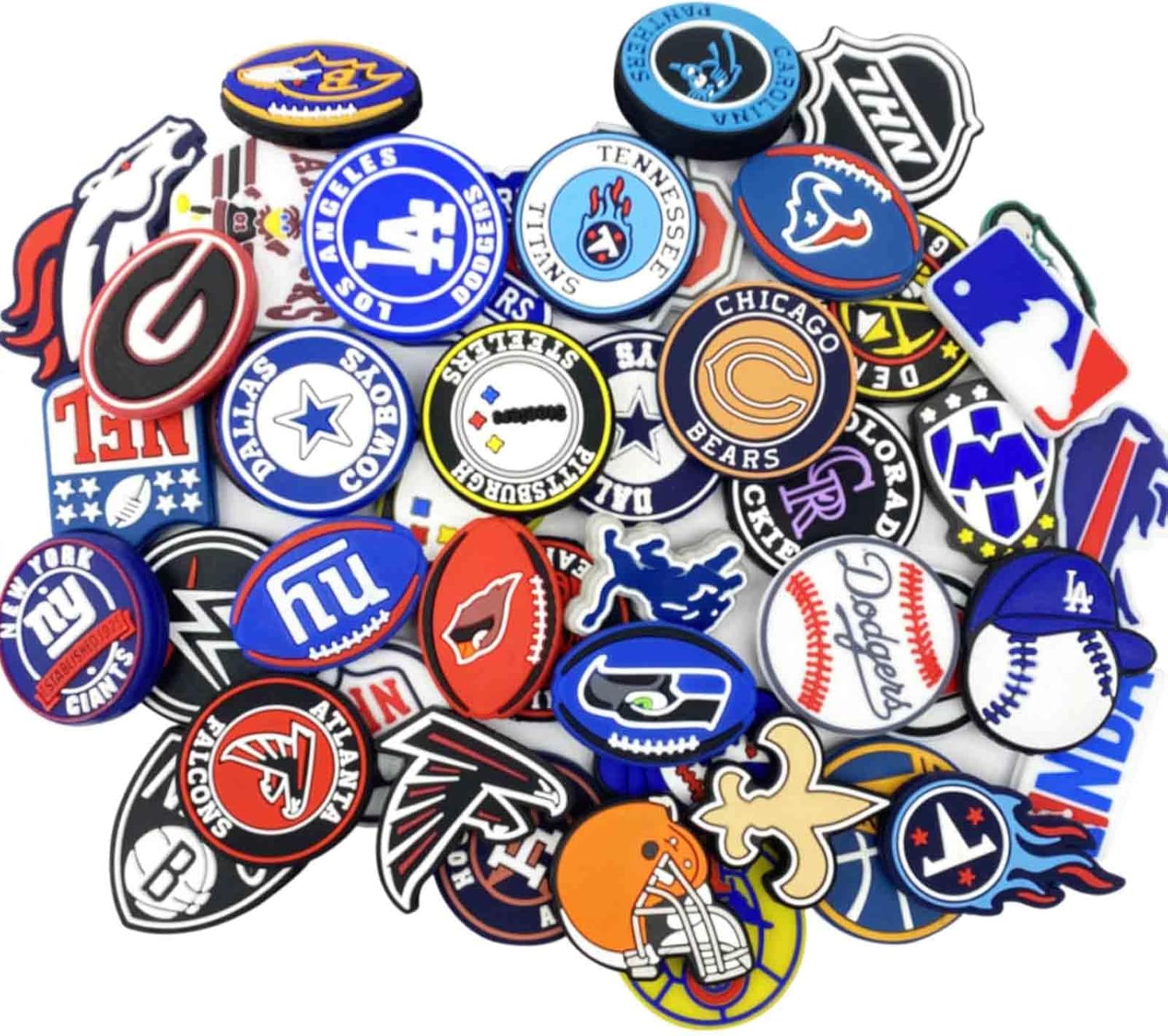 Football Silicone Focal Beads Random Mixed Football Focal Bead Sports for Beadable Pen Keychain Making DIY Pen Making(48PCS random mixed)