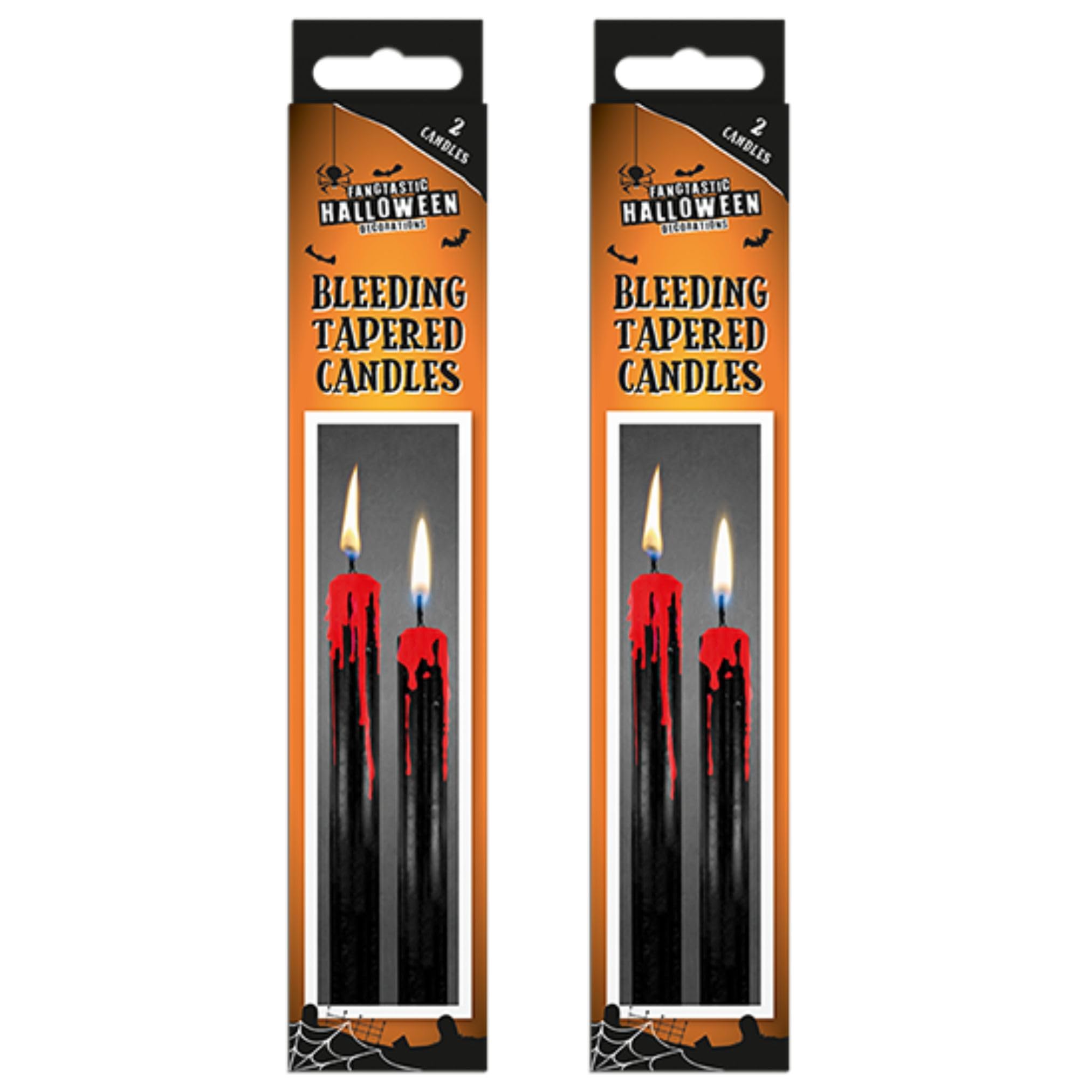 AKH® Halloween Bleeding Tapered Candles | Pack of 4 | Spooky Blood Drip for Creepy Decor | Vampire Tears Black Realistic Scary Candles for Gothic Party Decorations