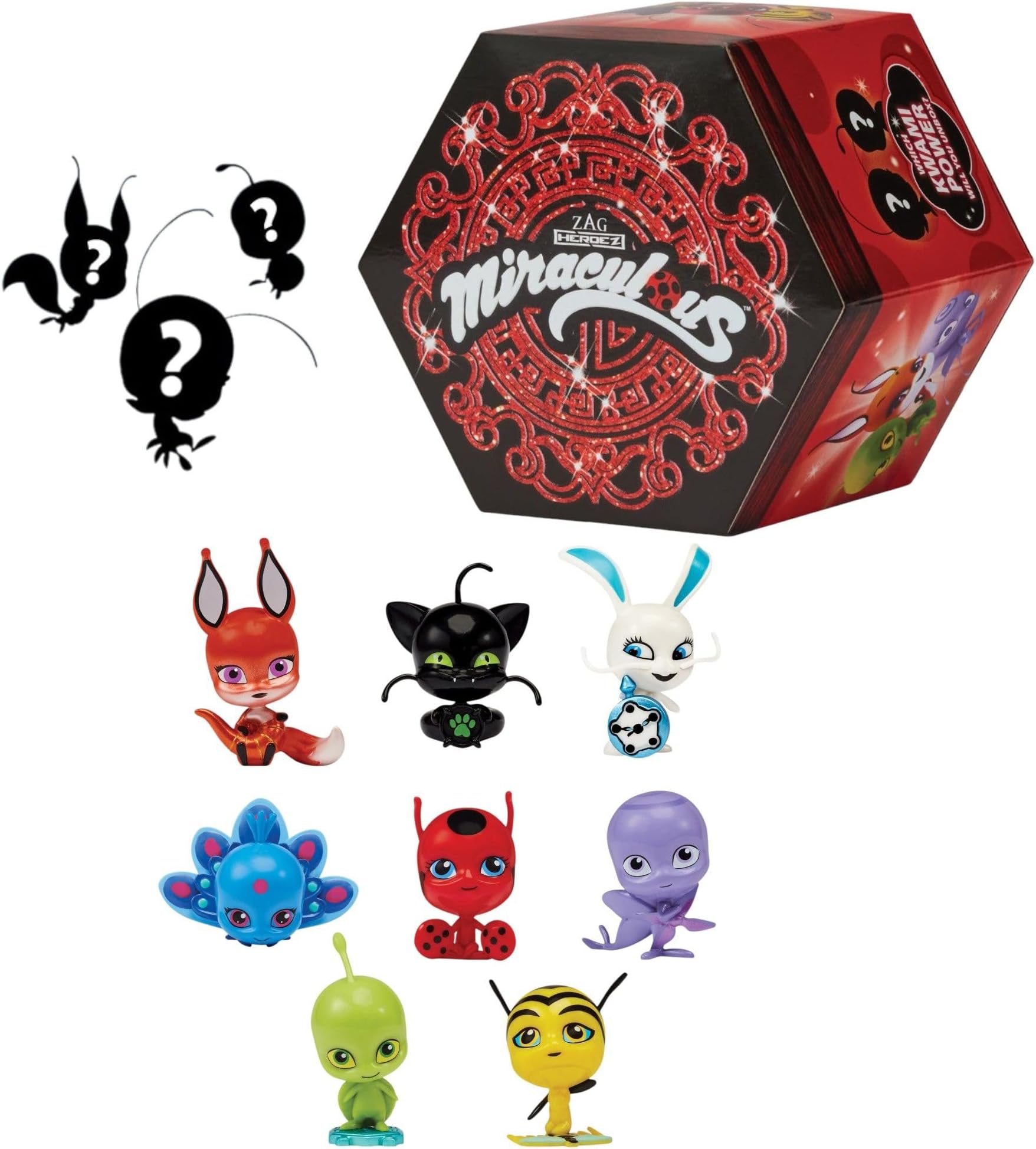 BANDAI Miraculous Ladybug And Cat Noir Surprise Box With Figurine | Kwami Toy Inside | Mystery Kwami Toys Collect Them All | Blind Box