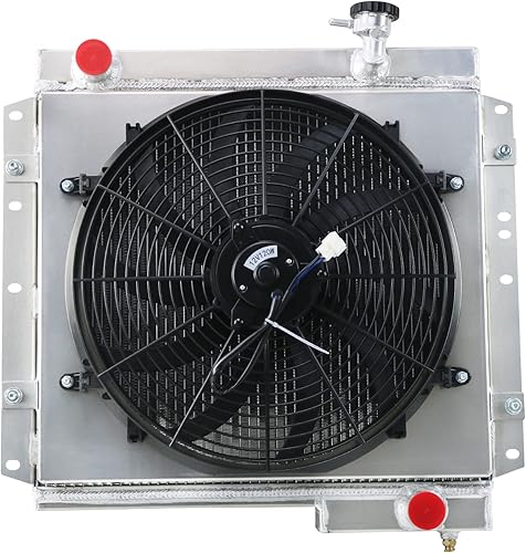 Miniatura 4 de Radiador de aluminio de 4 filas para Toyota Land Cruiser FJ40 FJ45 1970-1980 3.9L 4.2L Radiadores de aluminio + ventilador de cubierta + kits de