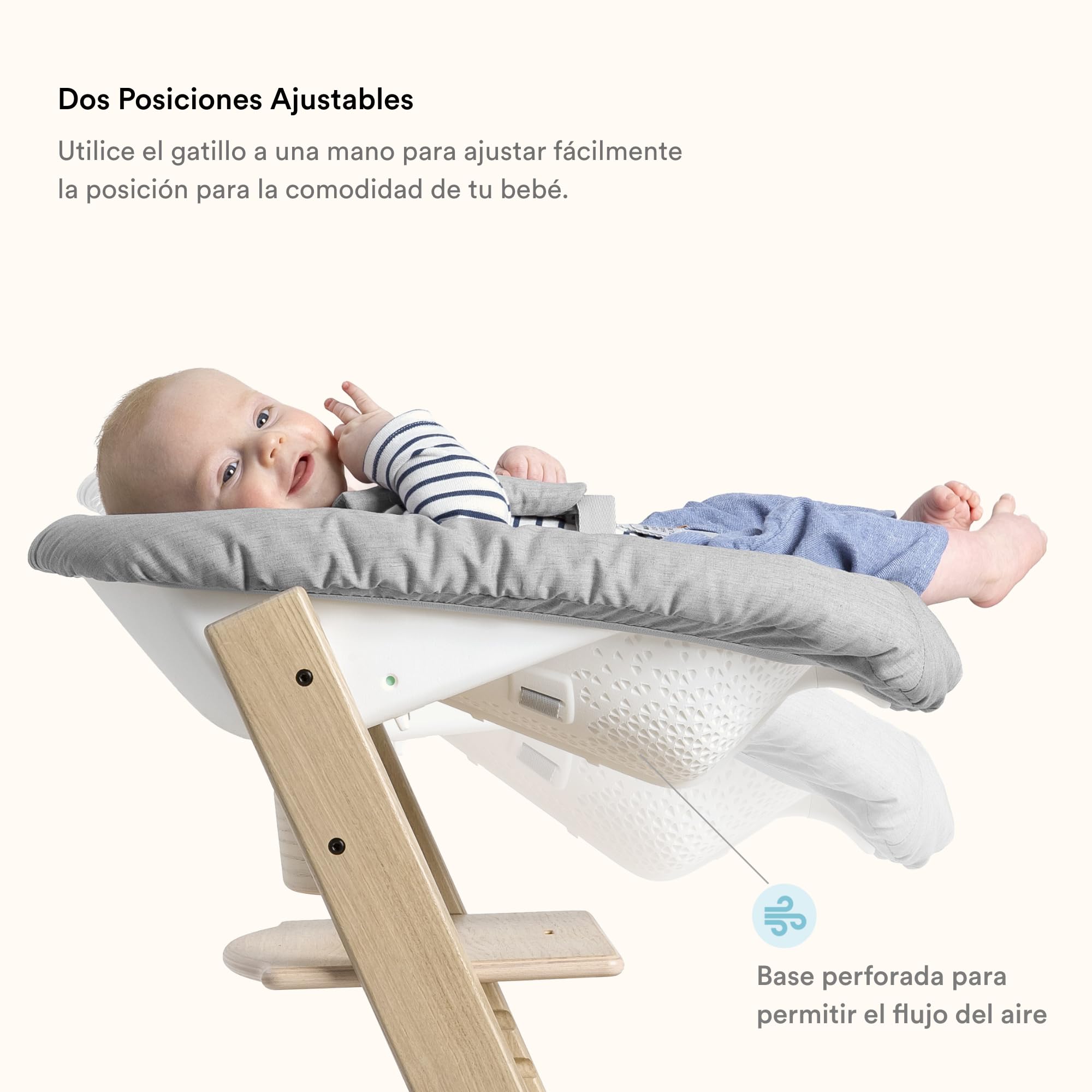 Tripp Trapp, Gris - Convierte la Silla en un asiento para recién nacidos hasta 9 kilos - Acogedor, seguro y fácil de usar - Compatible con modelos Tripp Trapp posteriores a mayo de 2003