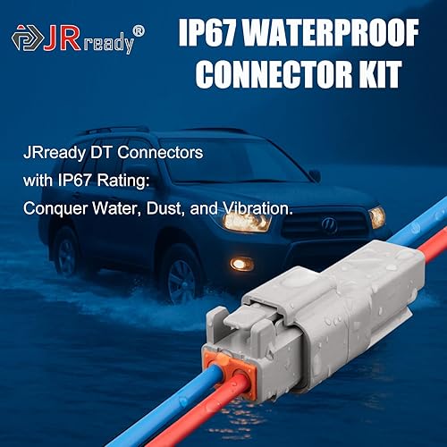 Miniatura 3 de JRready ST6313 DT Deutsch Kit de conectores 2 3 4 6 8 12 pines DT grises, tamaño 16 contactos sólidos teriminales 14-20AWG, kit de conectores de la