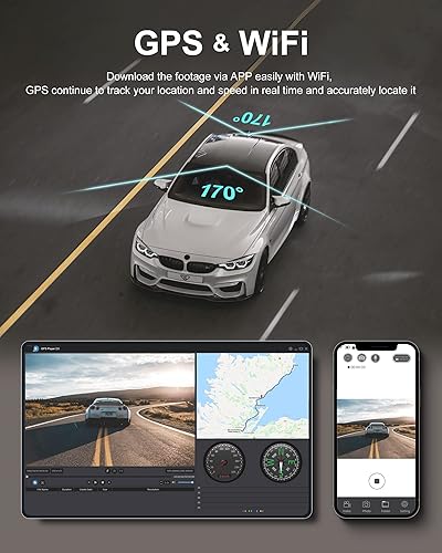 Miniatura 4 de iZEEKER Cámara de tablero 4K frontal y trasera, pantalla táctil IPS de 3 pulgadas para automóviles con tarjeta SD gratuita de 32 GB, Wi-Fi