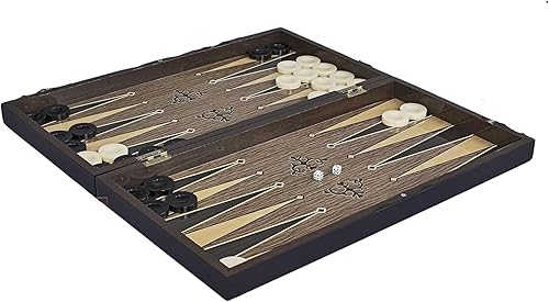 LaModaHome - Juego de backgammon prémium para adultos y niños, tabla plegable de madera, ropa magnética, diversión para familiares y amigos, juego