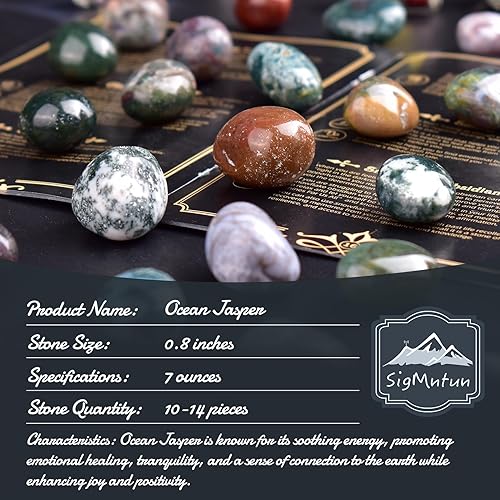 Vista 53 de Juego de piedras pulidas para chakras de 0.6 pulgadas, 7 piezas de piedras pulidas naturales y cristales a granel para curación, reiki, meditación