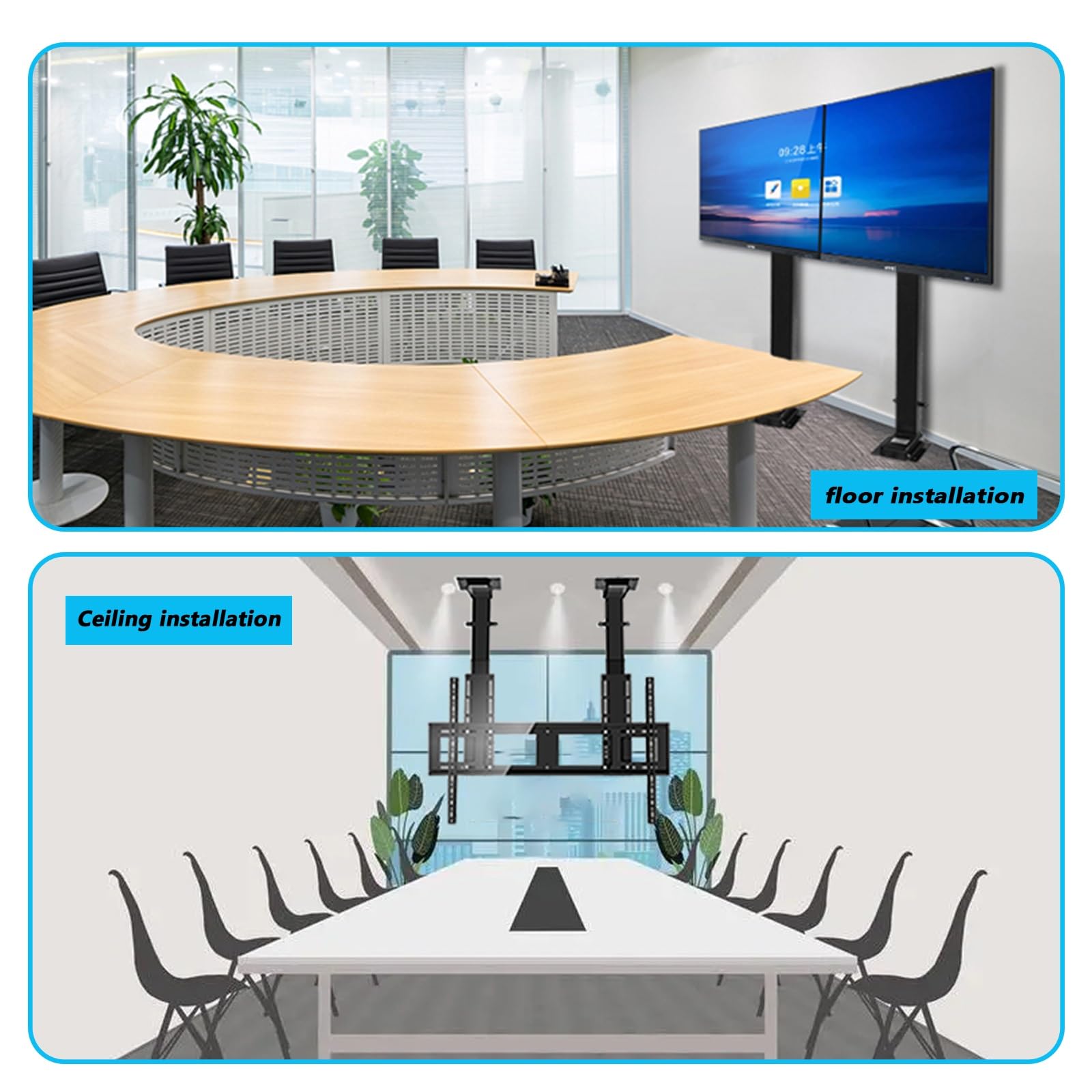 Elevador motorizado de techo para TV con control remoto, soporte retráctil automático para pantallas planas y curvas