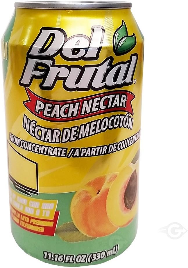 Del Frutal Peach Nectar 11.16 oz - Sabor Melocoton (Pack of 12)