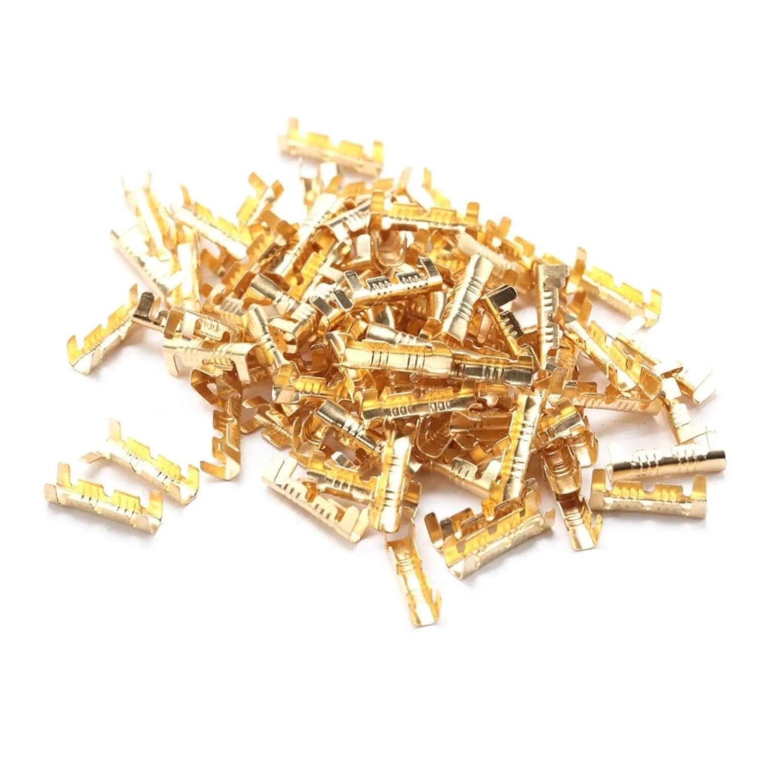 Brass Crimp Terminals Connector 300Pcs U Shaped Crimping Terminal Brass Wire Buckle Connector Wiring Head 452-1 452-2 451-3 0.2-2mm2