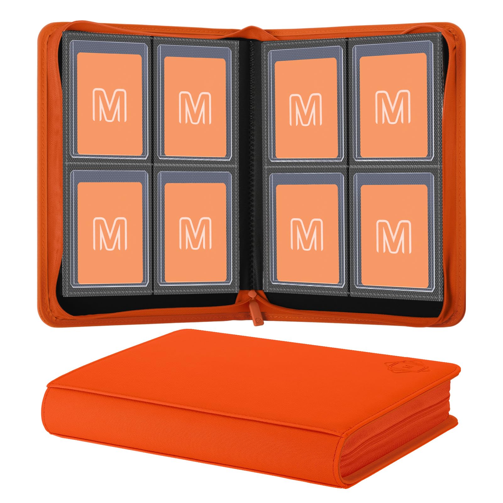 Toploader Binder,4-Pocket Side Load Trading Card Album, Holds 128 Cards with Double-Sided Pockets for MTG, Sports Cards, Top Loader Storage