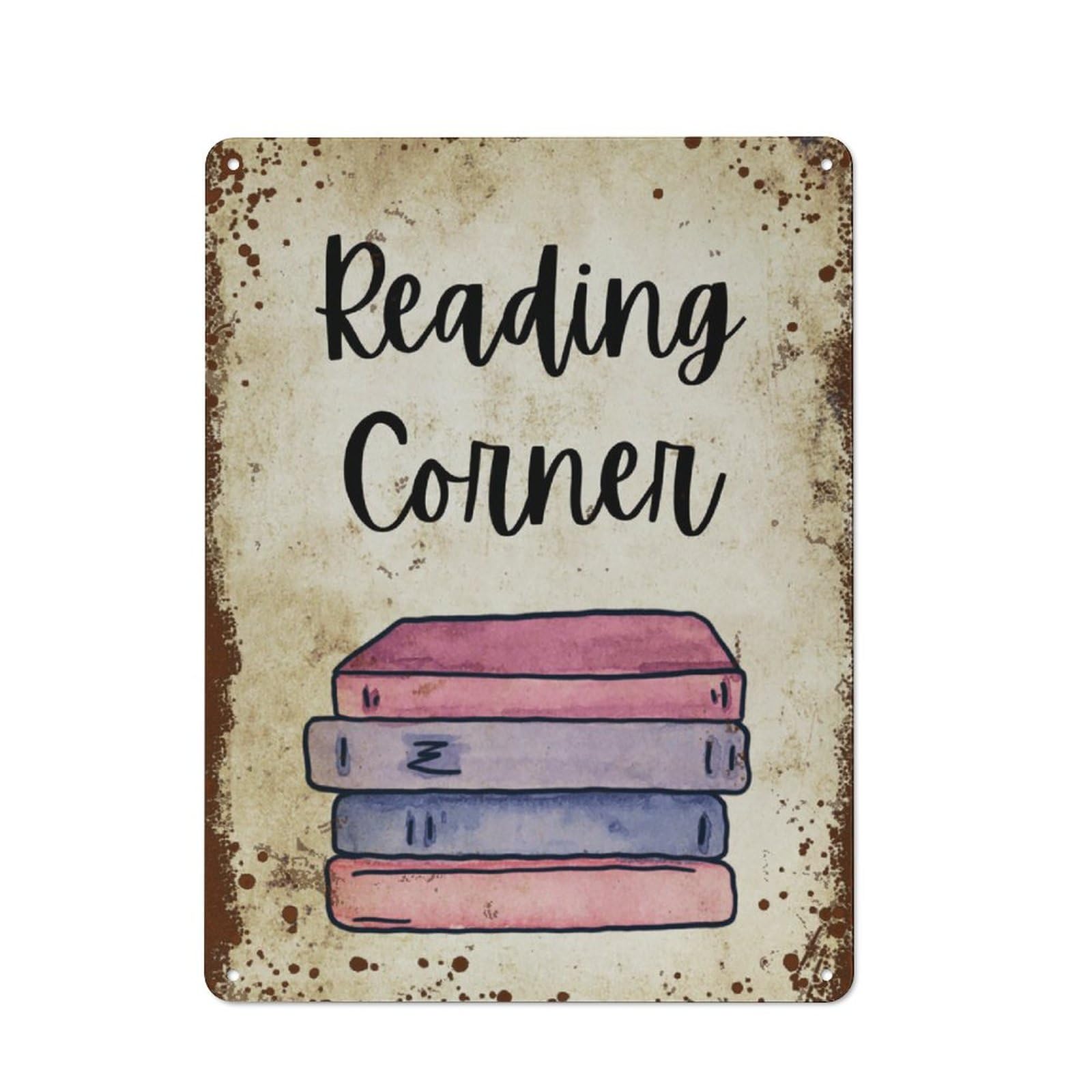 Kwqdozf Style-13 12X16inch Reading Corner Child's Room Decor, Watercolor Books ,Reading Nook