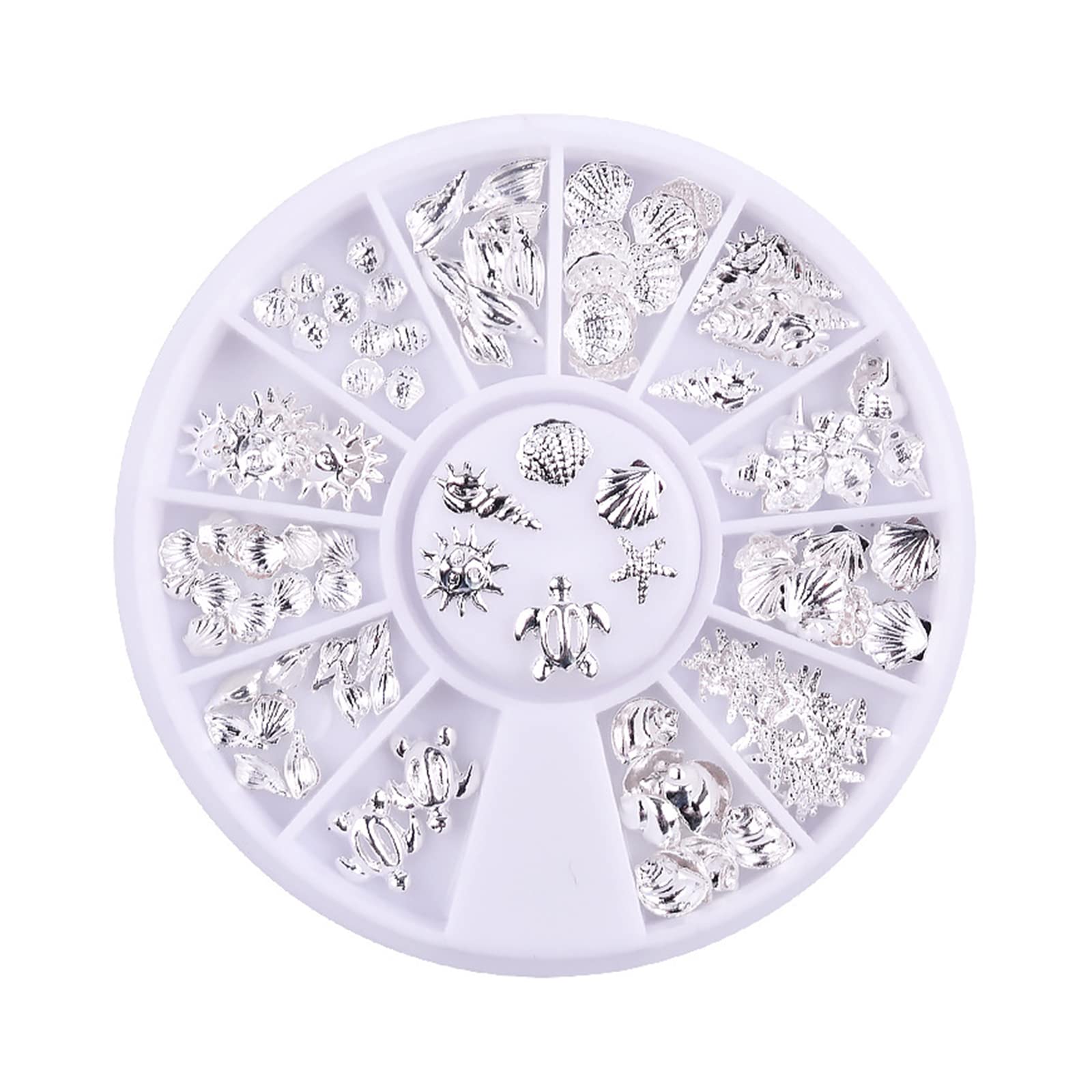 Vsilay Silver 1 Box Seashells Resin Fillers Starfish Seahorse For Shell For Turtle Resin Filling Charms For Resin Jewelry Making Nail
