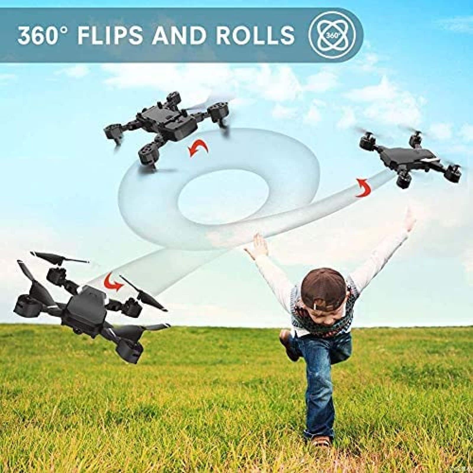 Dron zdalnie sterowany dla dzieci w wieku 5–9 lat Składany zdalnie sterowany quadkopter RC Dron z kamerą 4K HD WiFi Dron FPV FPV, fotografowanie gestami, wideo, trzymanie wysokości i tryb be