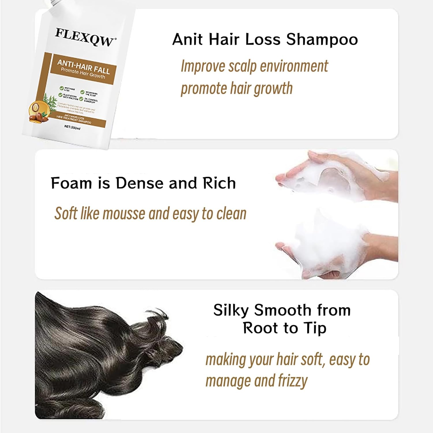 1 PCS Anti Hair Loss Shampoo, Promote Hair Growth and Thickening & Strengthening Shampoo with Various Plant Extracts for Thinning Hair Women（300ml） - Image 6