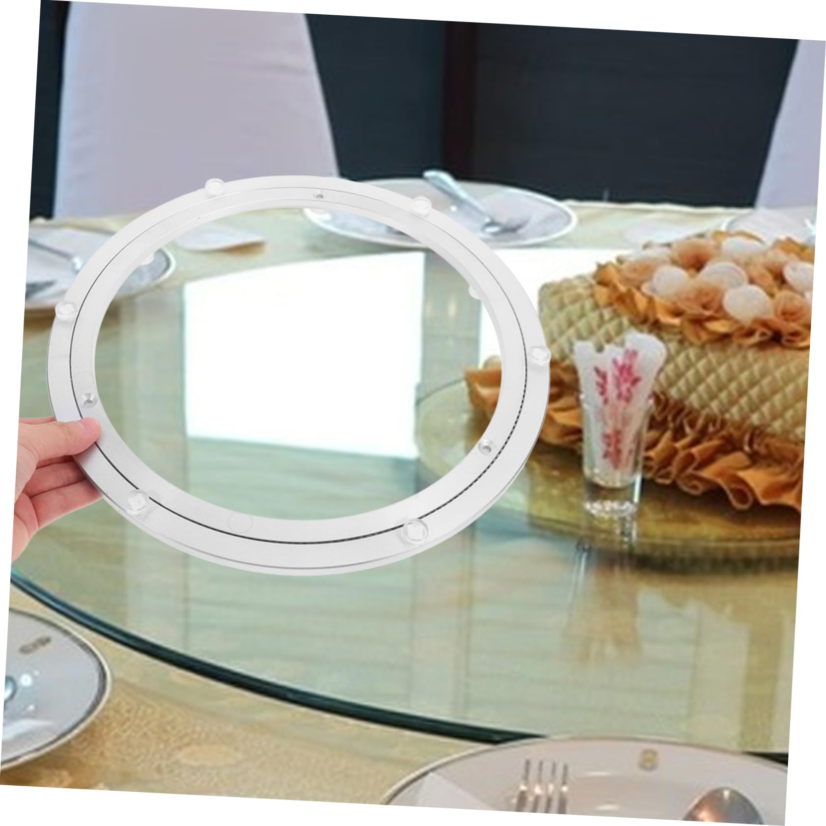 BESTYASH Plateau Tournant Aluminium Roulements Silencieux Base Pivotante Pour Table à Manger Et Présentoirs De Cuisine Support Et Réutilisable