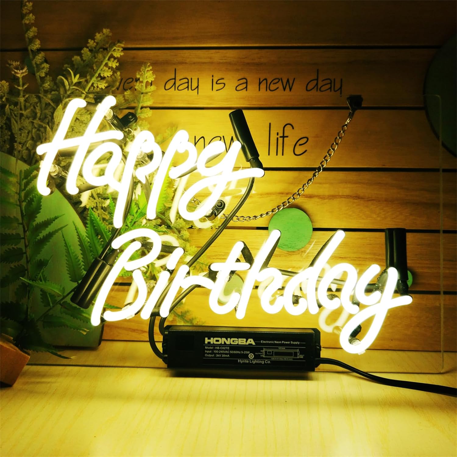 Happy Birthday Neon Sign for Bedroom Decor LED Neon Signs Art Wall Lights for Beer Bar Club Restaurant Windows Glass Hotel Pub Cafe Wedding Birthday Party (Warm White 14x9 in)