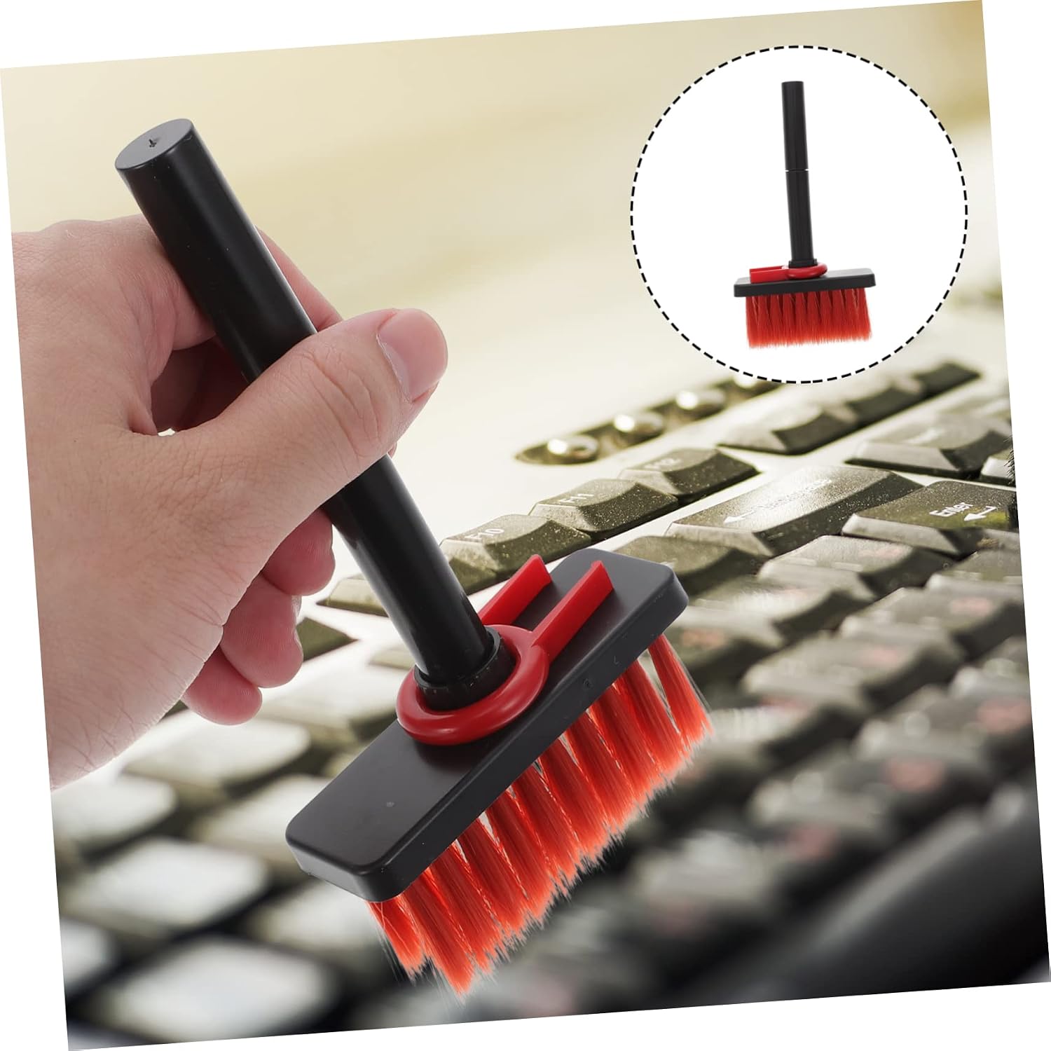 GANAZONO Portable Static Keyboard Cleaning Brush Compact Tool for Deep Gap Cleaning Electronics Dust Removal for Home Office Present for Cleanliness Enthusiasts