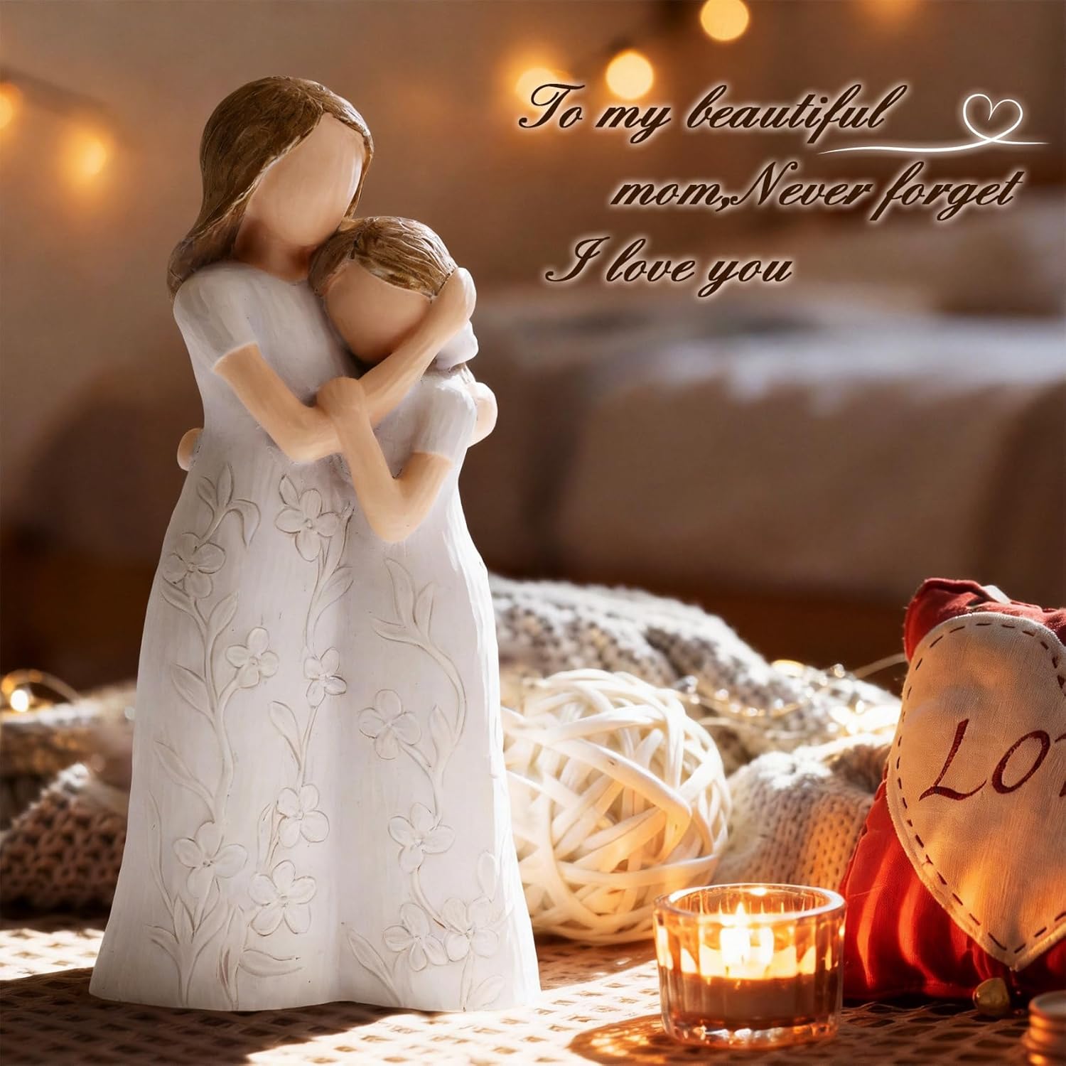 Gifts for Mom, Mom Birthday Gifts from Daughter, for Mom, 6 Inch Mom and Daughter Sculpted Hand-Painted Figurine