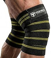 Vista 10 de Rodilleras para levantamiento de pesas – Correas elásticas de rodilla de 80 pulgadas para sentadillas y levantamiento de pesas – Rodilleras
