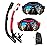 DIPUKI Snorkeling Gear for Adults Snorkel mask Set Scuba Diving mask Dry Snorkel Swimming Glasses Swim Dive mask Nose Cover Youth Diving (Black+red2 Pack)