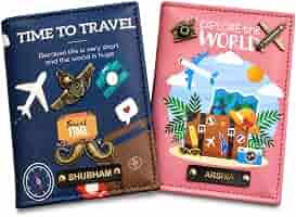 Giftsclub Unisex Printed leathertte Passport Covers(TTt-EXM-2PC