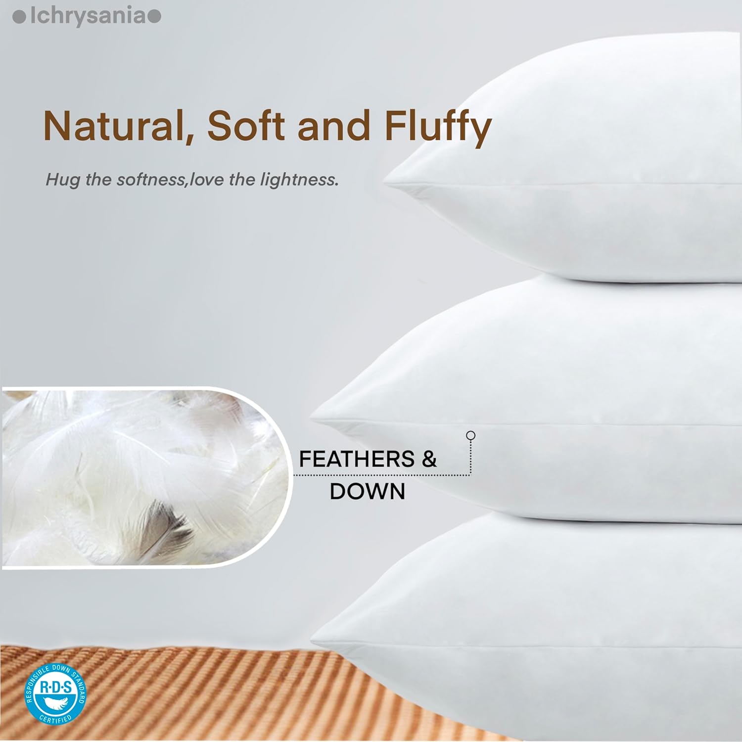 Down and Feather Euro Pillows Set of 1, Square Decorative Throw Pillows for Couch, Sofa, Chair, Bed,or Floor Cushions 28x28 (Inch, 28, 28x28)