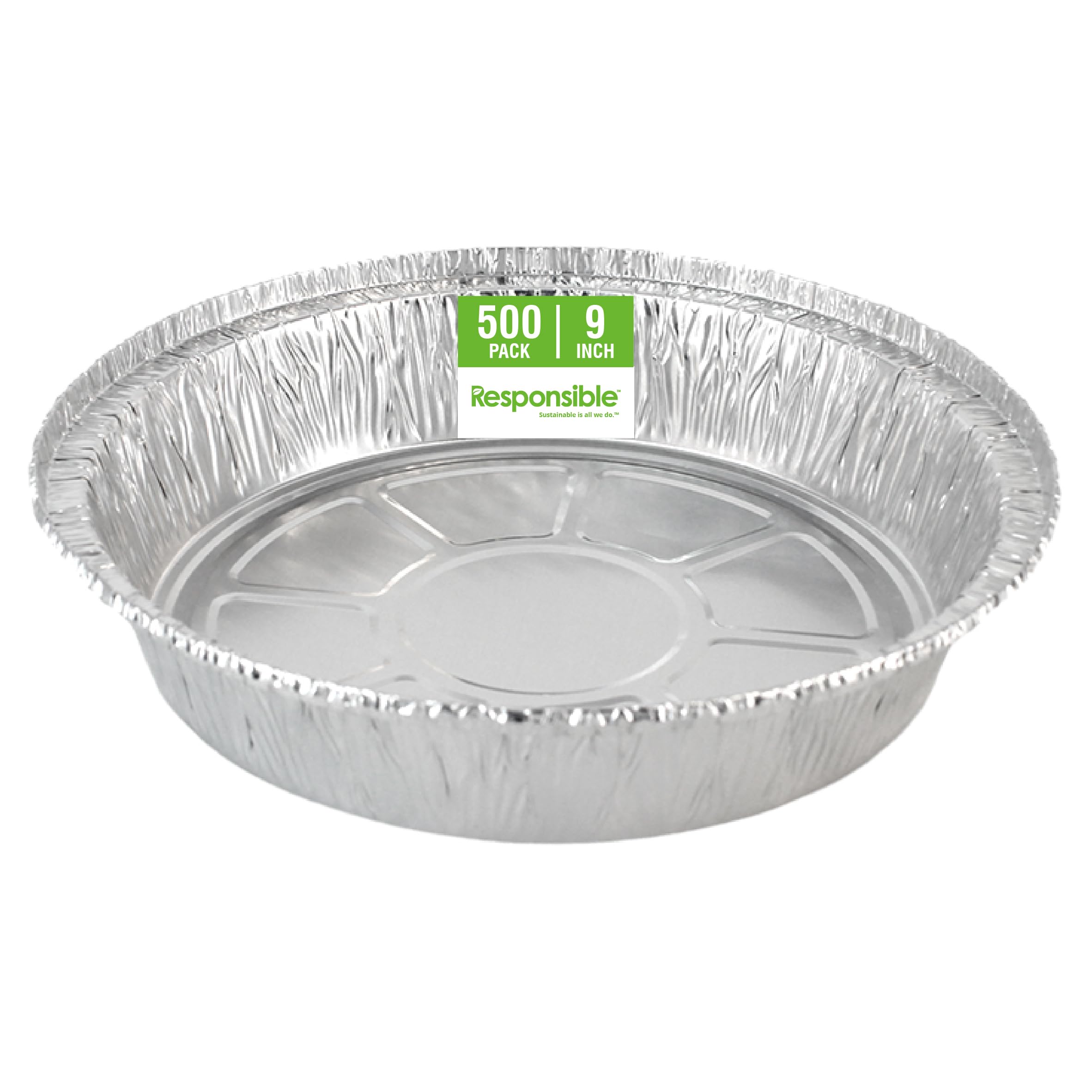 Responsible Products 9 inch Pans (500 Count) / Silver / Casual Round