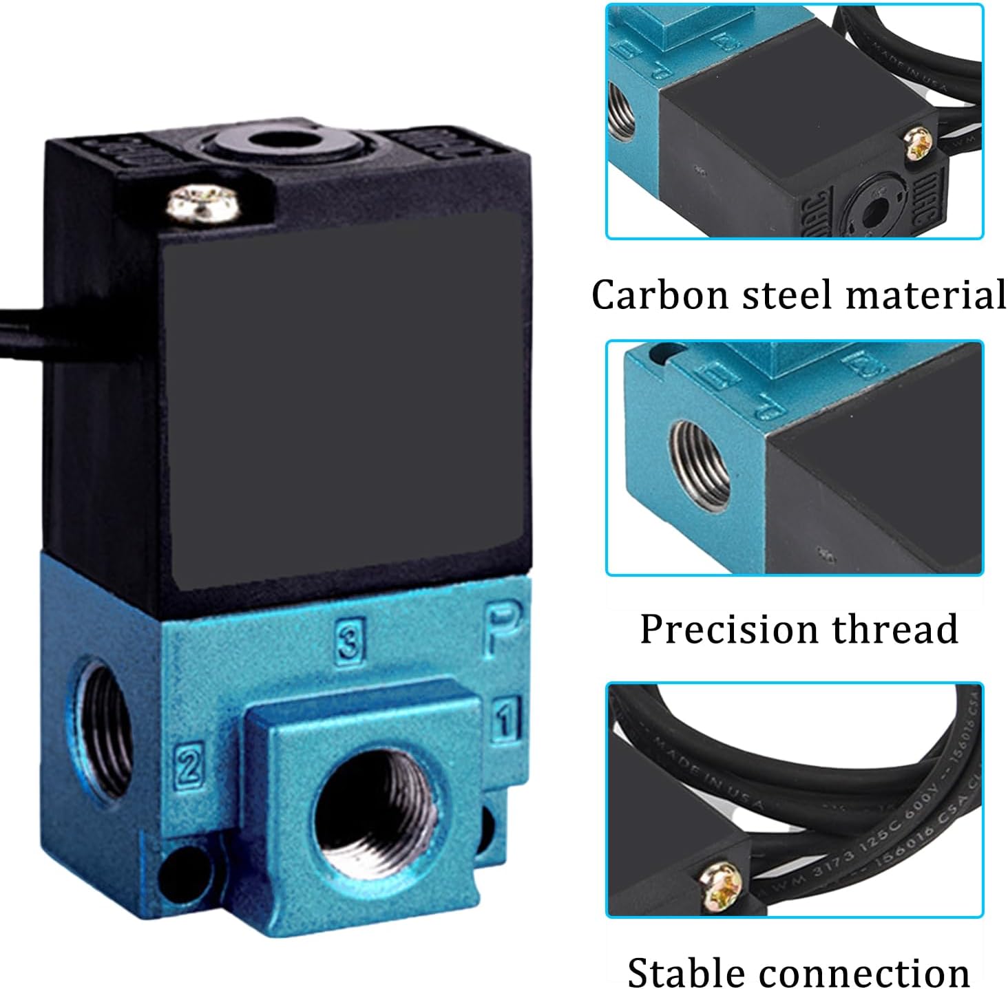 3-Port Mac Solenoid Valve, DC 12V Electronic Boost Control Solenoid with Brass Fittings - 5.4W, 35A