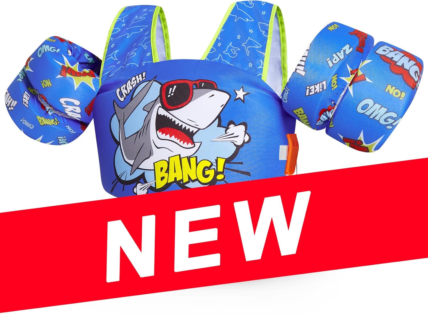 Toddler Swim Vest Swim Jacket Toddler Life Jacket 30-50 Lbs, US Coast Guard Approved Life Vest Kids Arm Floaties for Toddlers Water Wing with Whistle