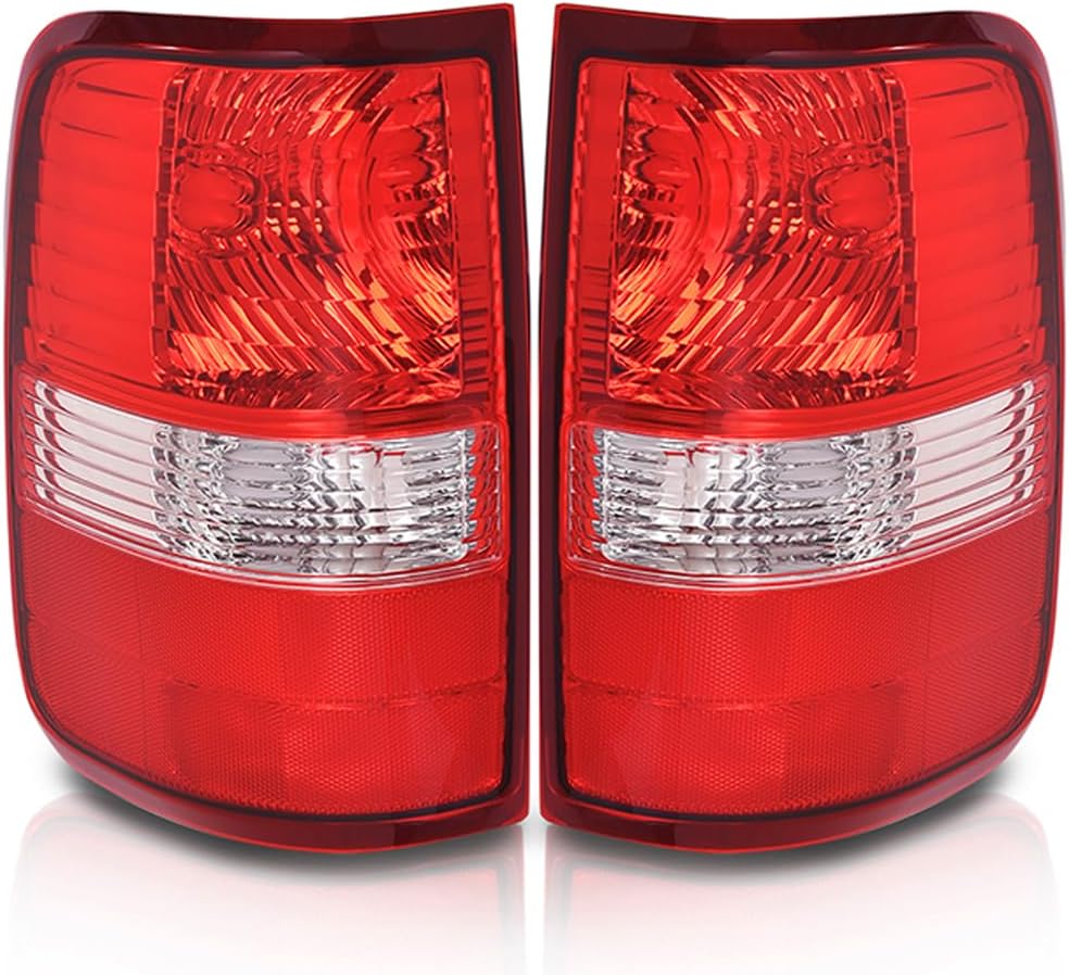 PIT66 Pair Tail Light w/o Bulbs Compatible with Ford F150 Lariat XL New Body Style 2004/ Fit F150 King Ranch, Lariat, XL 2005-2006