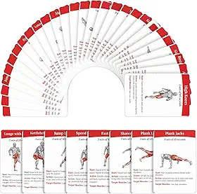 Kit de 36 cartões de treino, guia de treinamento portátil, cartão de exercícios para casa e academia, para homens e mulheres iniciantes