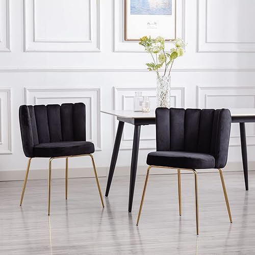 Miniatura 6 de chairus Juego de 2 sillas de comedor, cómodas sillas de sala de estar, modernas sillas tapizadas de terciopelo para cocina, tocador, dormitorio con