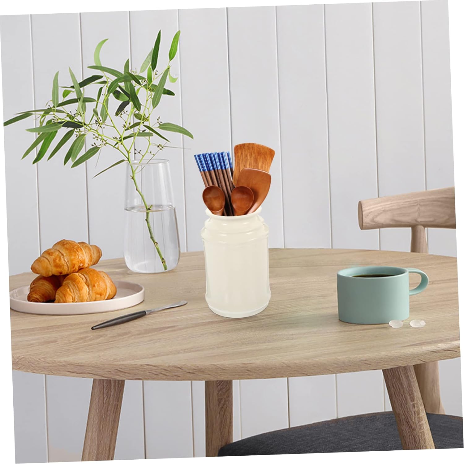 Practical Ceramic Cutlery Holder for Kitchen Counter Compact Chopstick Organizer Stylish Utensil Rack for Home Dining Space Saving for Tableware Storage