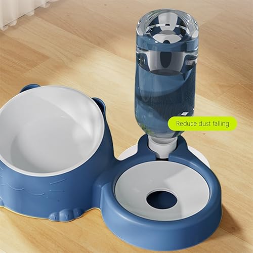Miniatura 6 de Juego de cuencos de comida y agua para gatos, alimentador para gatos 2 en 1 y dispensador de agua, botella dispensadora automática de agua, tazón de