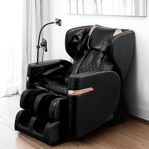 GDFStudio 2025 Full Body Massage Chair, Zero Gravity Recliner with Heating, Air Pressure, Foot Rollers, Bluetooth Speaker & Adjustable Intensity, 5 Automatic Modes for Home & Office Relaxation
