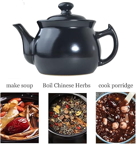 Miniatura 2 de Tetera de porcelana de espodumene de 1.8 cuartos de galón con tapa, tetera de cerámica, apta para horno