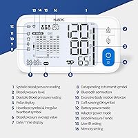 Vista 9 de HuBDIC HubiCare Bluetooth Blood Pressure Monitor, FSA, Adjustable XL Large Cuff, Potable Digital BP Measuring Machine for Home Use, Connection with