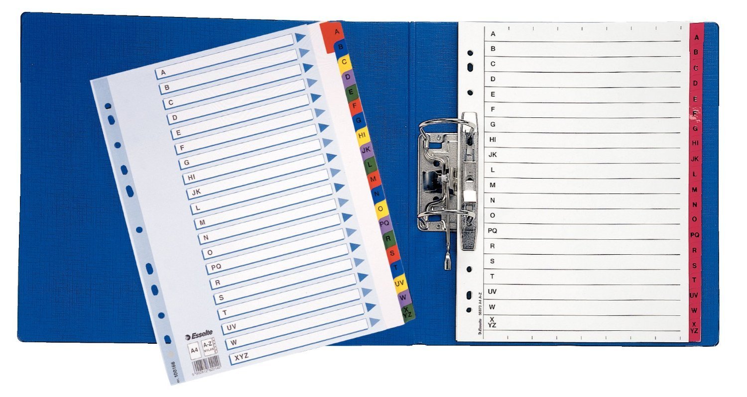 ESSELTE Rubrica MYLAR A-Z Multicolor A4