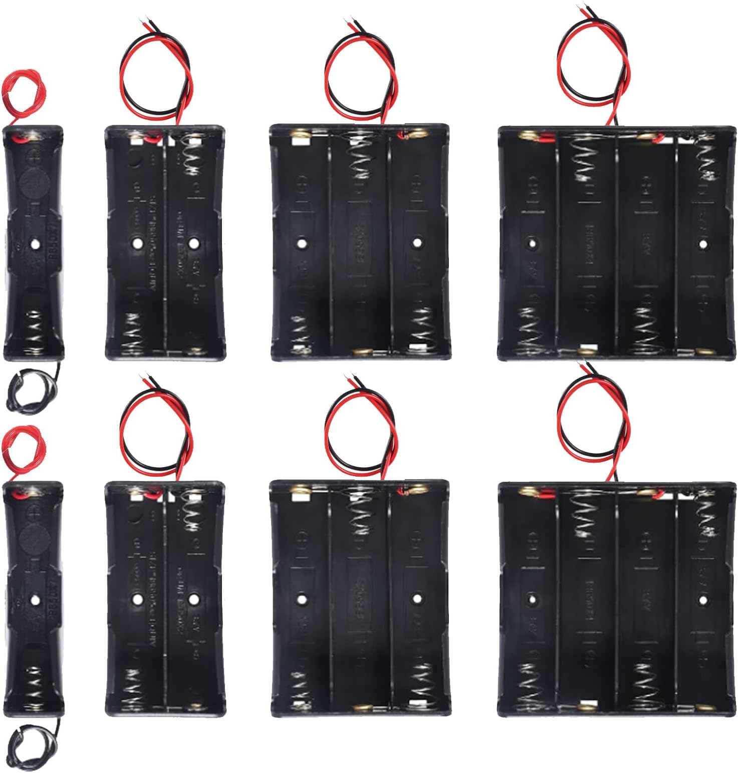 DIANN 8pcs 18650 Battery Holder 3.7V 7.4V 11.1V 14.8V 18650 Battery Holder with Wires 18650 Battery Holder 2 Slots 18650 Battery Holder 3 Slots 18650 Battery Holder 4 Slots
