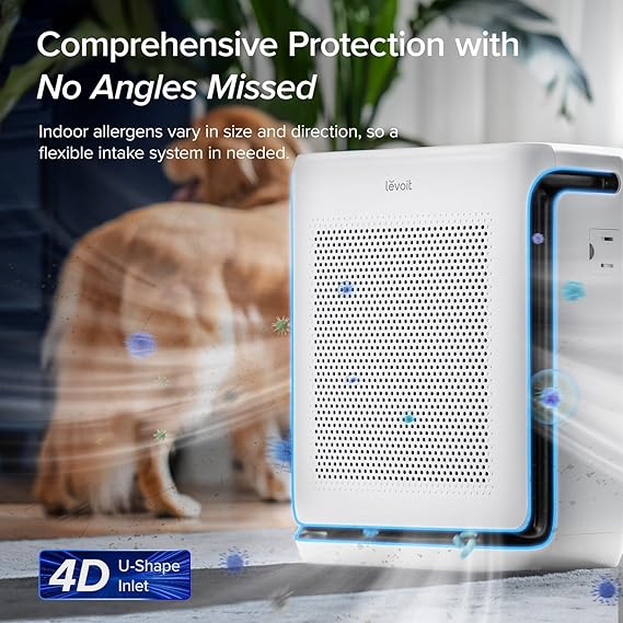 LEVOIT Air Purifiers for Home Large Room Up to 1875 Ft2 with Washable Pre-Filter, AHAM VERIFIDE, Air Quality Monitor, HEPA Sleep Mode for Allergies, Pet Hair in Bedroom, Vital 200S-P, White