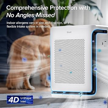 LEVOIT Air Purifiers for Home Large Room Up to 1875 Ft2 with Washable Pre-Filter, AHAM VERIFIDE, Air Quality Monitor, HEPA Sleep Mode for Allergies, Pet Hair in Bedroom, Vital 200S-P, White