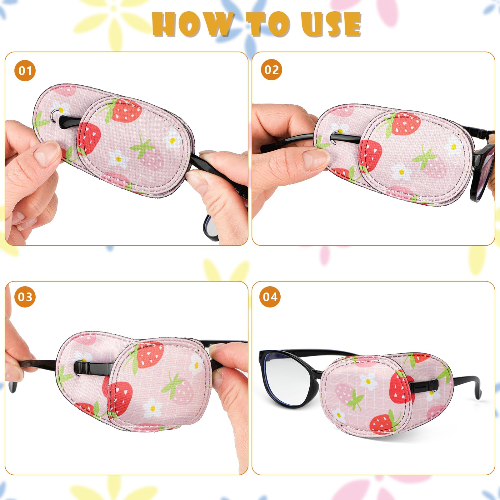 12 Pieces Eye Patches for Kids Girls Boys,Unicorn Eye Patch for Glasses over the Lens Cartoon Reusable Eyepatch for Toddler Children Lazy Eye Amblyopia Strabismus to Cover Either Eye - Image 3
