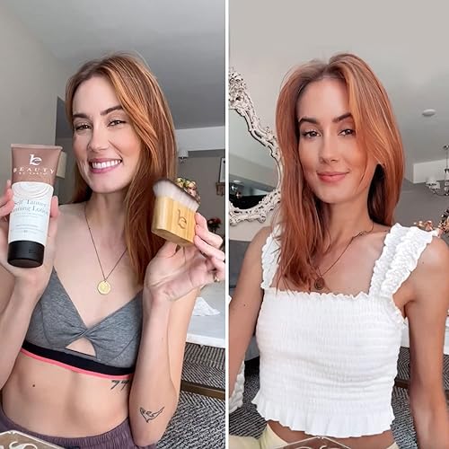 Miniatura 8 de Autobronceador facial y corporal con aloe vera orgánica y manteca de karité, loción bronceadora sin sol, bronceador construible justo a medio,