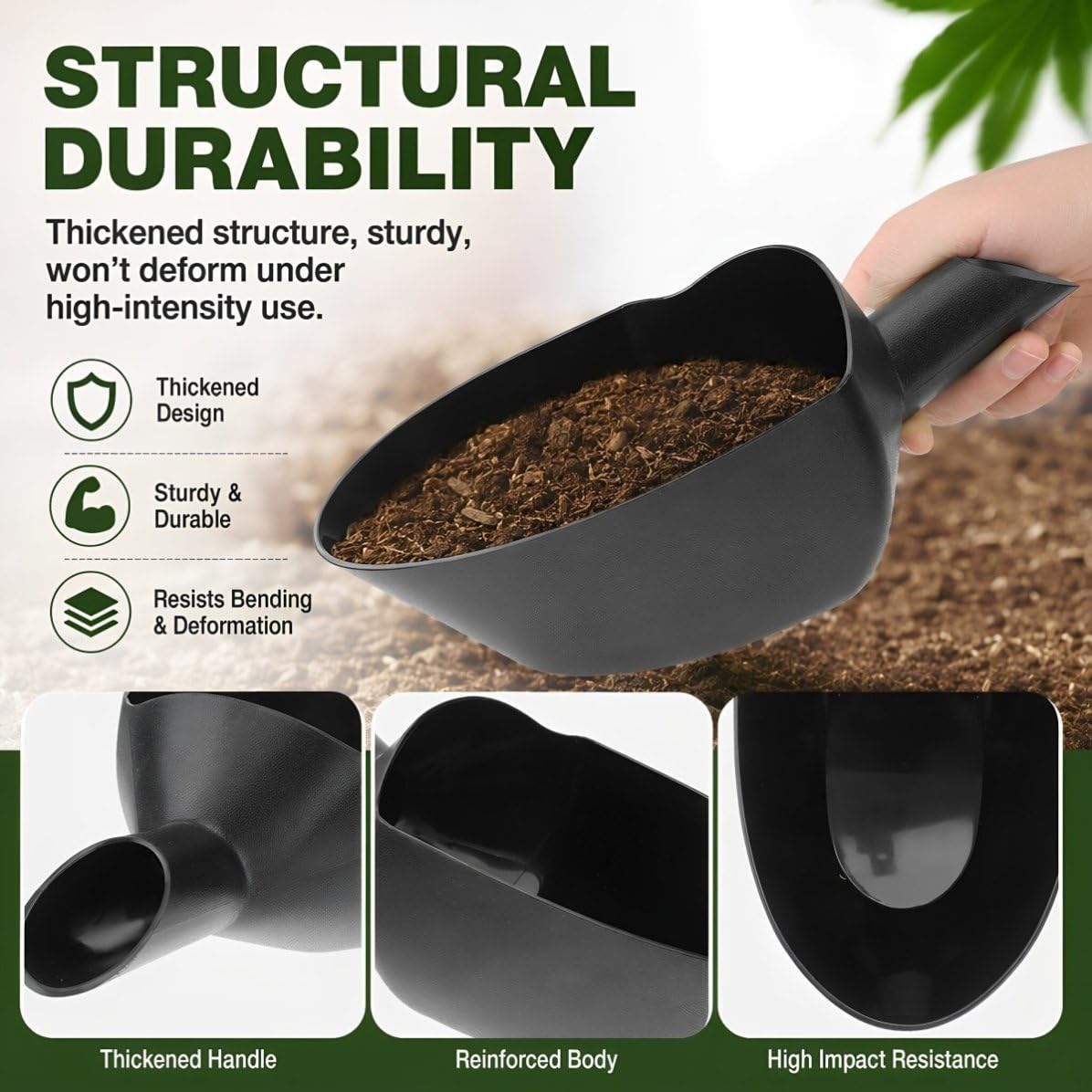 Pala para Granos de Café Portátil de Plástico, Gran Capacidad