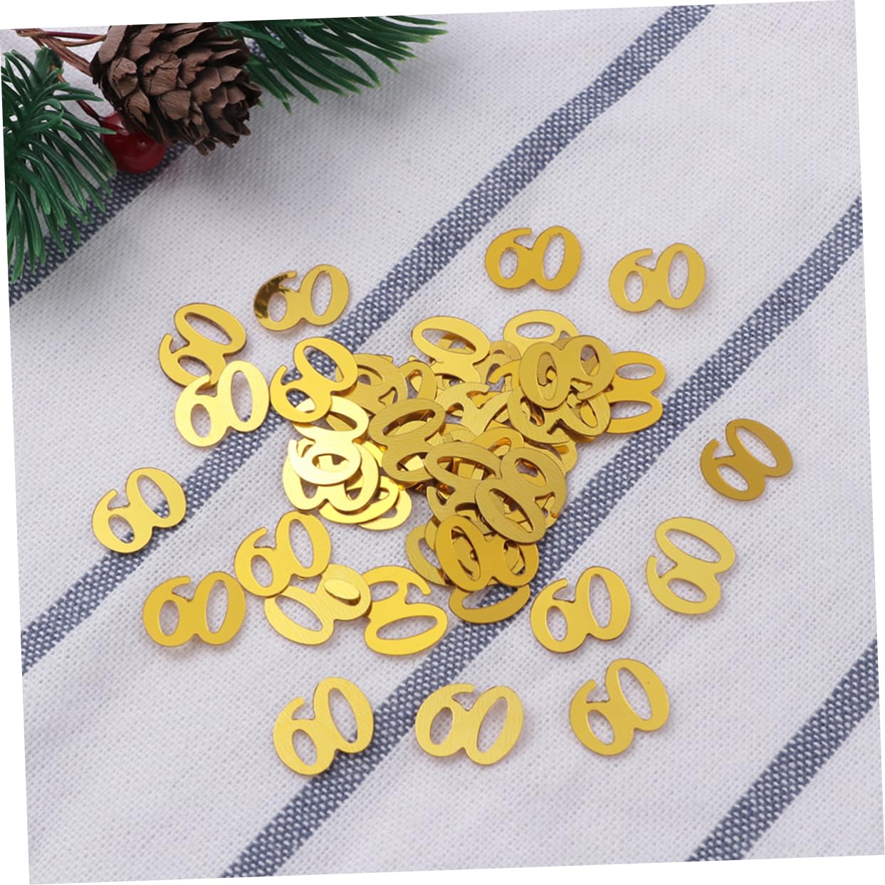 Amosfun Konfetti Set – 1200 Stück Goldene Pailletten, Für Geburtstag & Jubiläen, 1 X 1,2 Cm